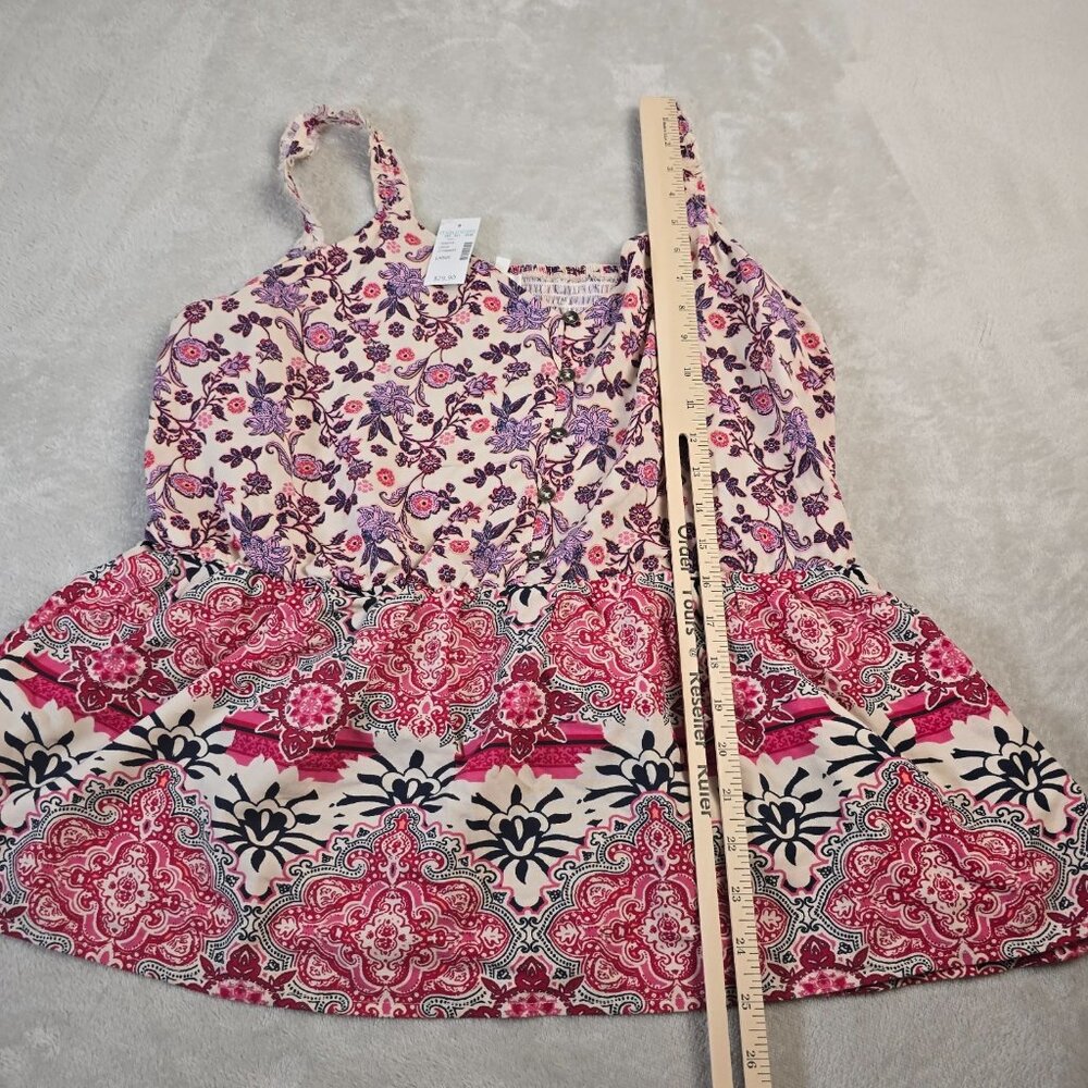 Maurices Sleeveless Blouse Womens Large Pink Purple Boho Top Summer Peplum - Picture 4 of 13